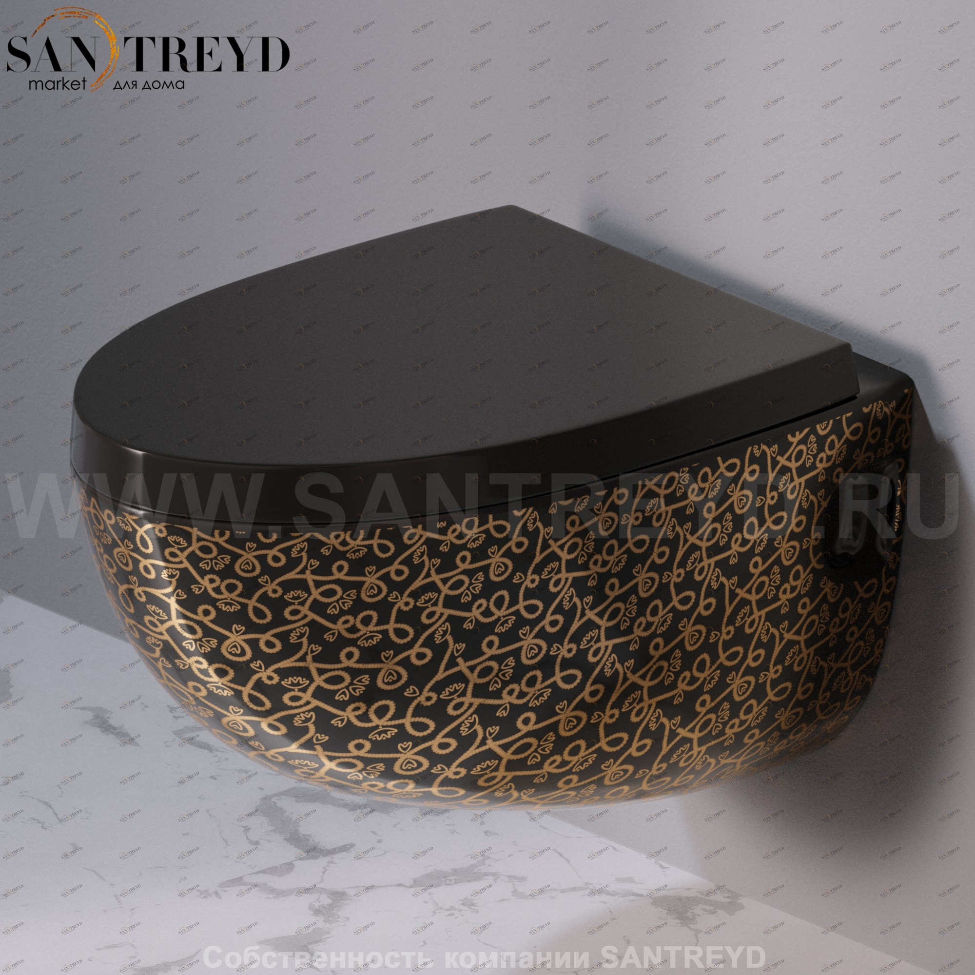 S511.401G Подвесной унитаз настенный Черный A. e T. Italia OVAL Италия AeT ITALIA