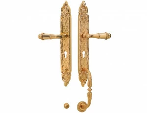 0J1606.85Y.44 Комплект входной двери с замочной скважиной европрофиль 85мм Мат античная латунь