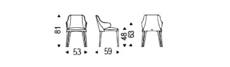 Кожаный стул с подлокотниками Cattelan italia Ванда ARCH-00020745 - Вид №4