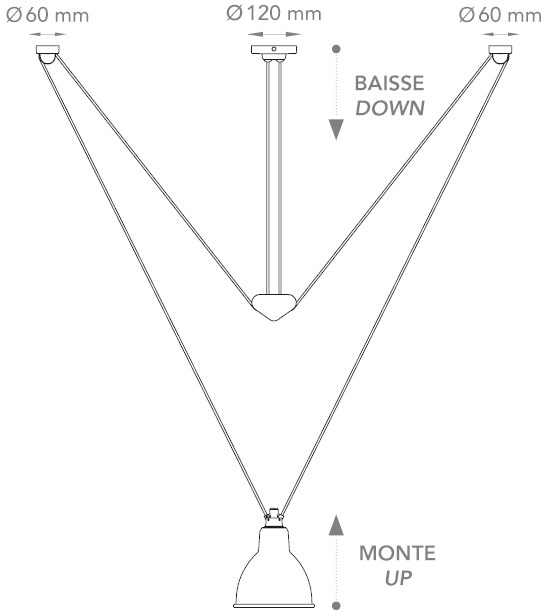DCW éditions Регулируемый подвесной светильник Les acrobates de gras sun-id-1433874 - Вид №3