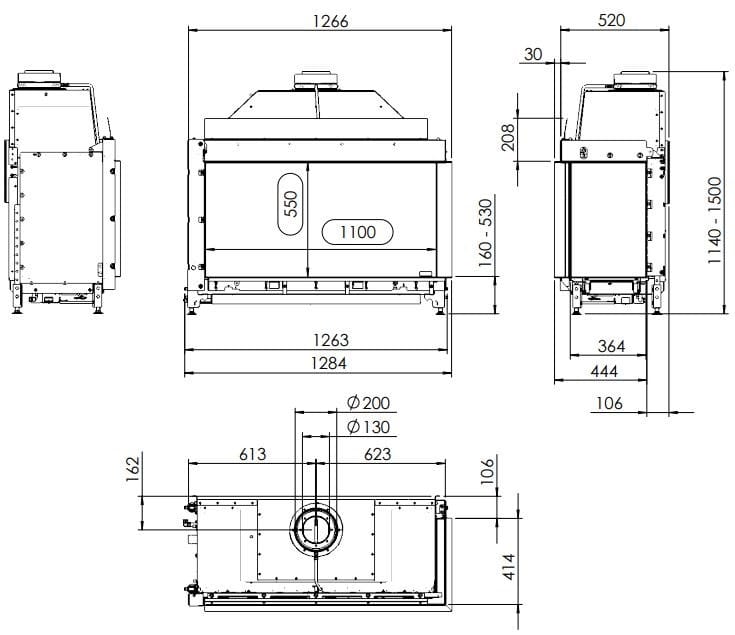 Настенный газовый угловой камин KALFIRE GP110/55C ARCH-00121610 - Вид №5