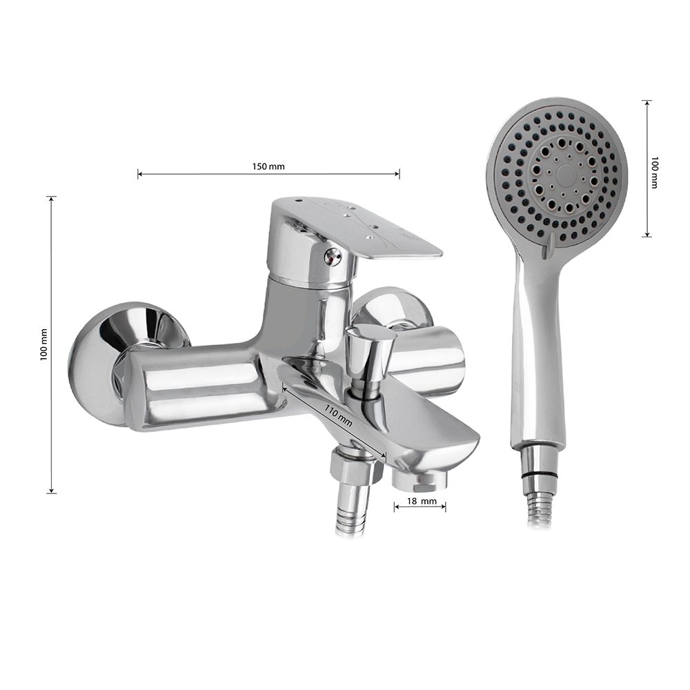 GFmark - Смеситель в ванную, шаровый, короткий излив, со стразами на ручке, код: 2210  - Вид №2