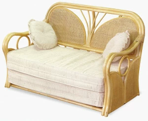 Диван двухместный из ротанга бежевый с подушками "Мед" VINOTTI  00-3885517 Бежевый