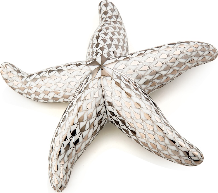 10623444 Herend Фигурка 2,5см "Морская звезда" (платина) Фарфор 