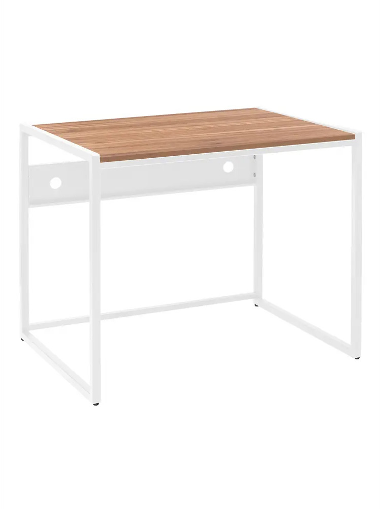 91749794 Стол письменный модульный Greenween Rimini-900-w-ld-nut 90x75x65 см Металл цвет белый STLM-1082302