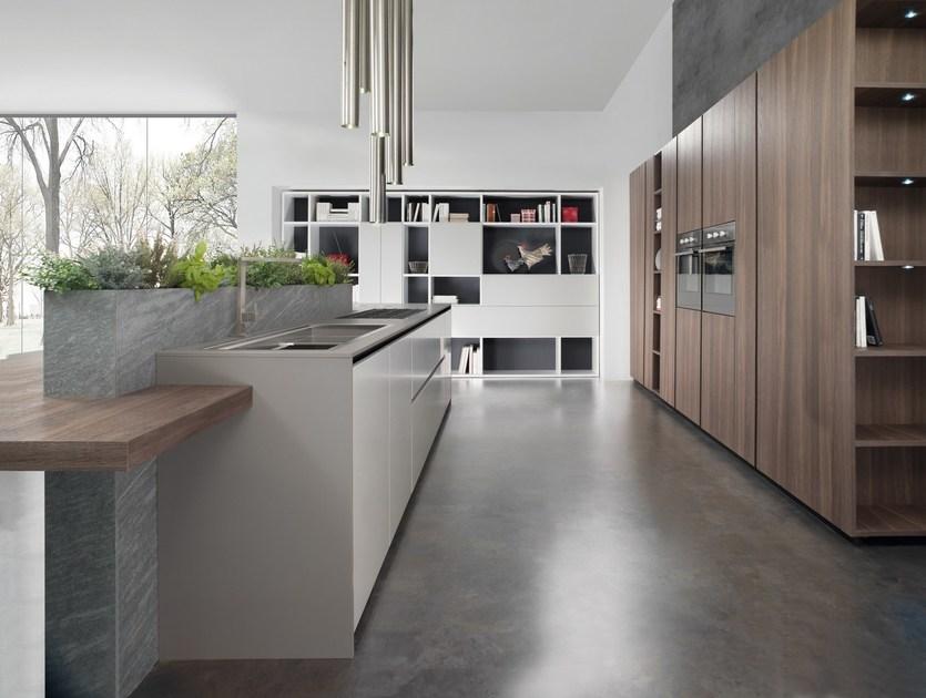 Floritelli Cucine Fenix-ntm® лакированная оборудованная кухня с островом Andromeda sun-id-1508038 - Вид №3