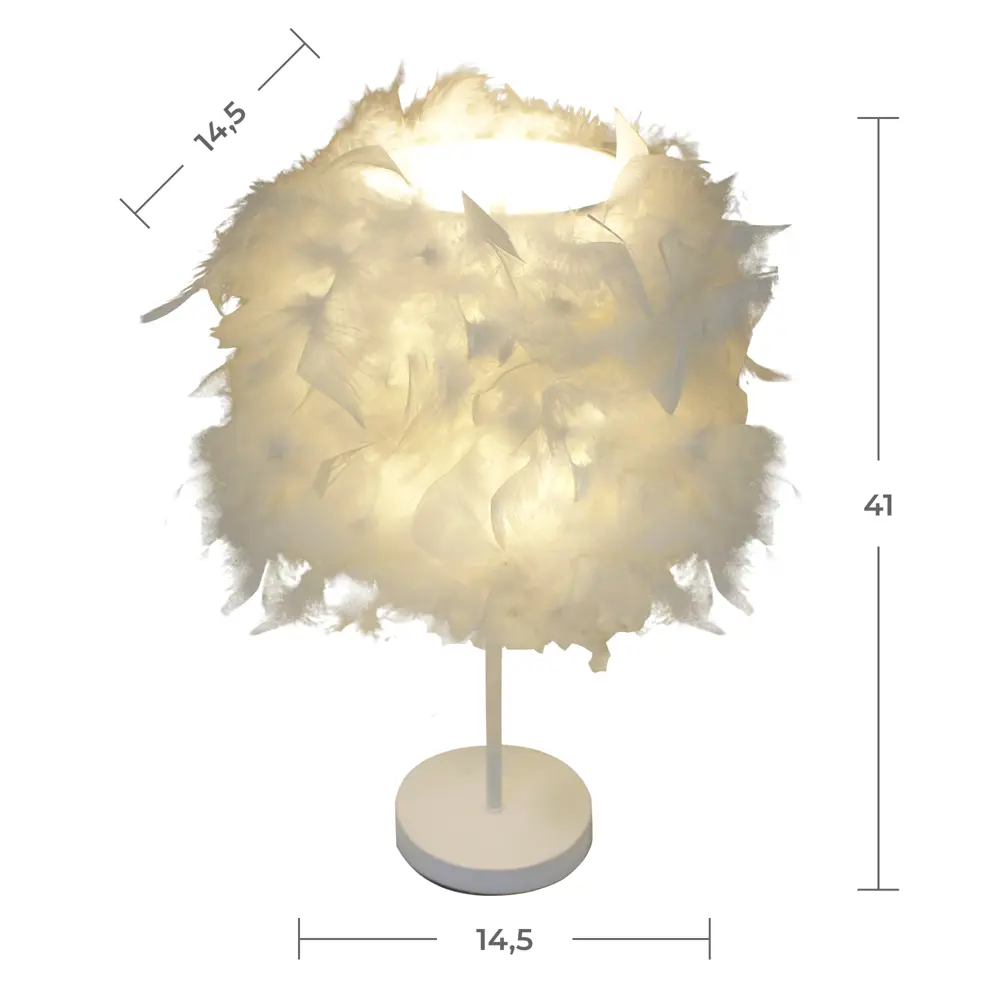 Лампа настольная Tendenza TZ-LL015 с перьями под лампу с выключателем цвет белый STLM-2143578 - Вид №10