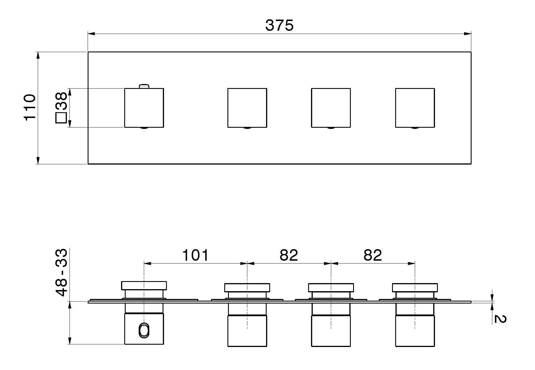 Термостатический смеситель для душа с 4 отверстиями Newform многофункциональные термостаты 3 выхода ARCH-00073867