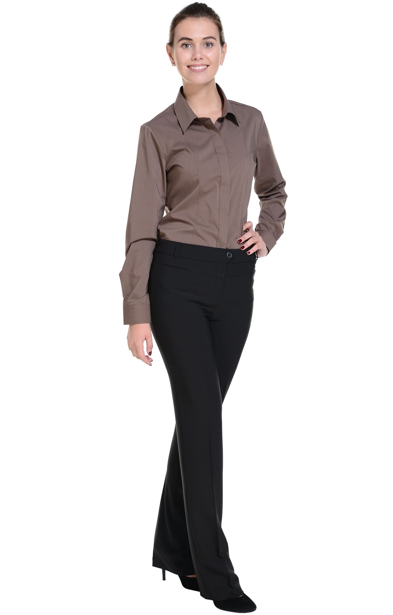 62511 Рубашка женская  chocolate El-Risto  Корпоративная одежда  размер 44 (M)  - Вид №5