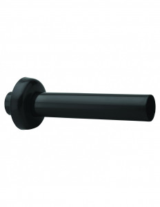 018500 005 00  Настенная розетка с розеткой для умывальника, Л. 200 мм, Д. 32 мм, черный пластик Valentin Чернить