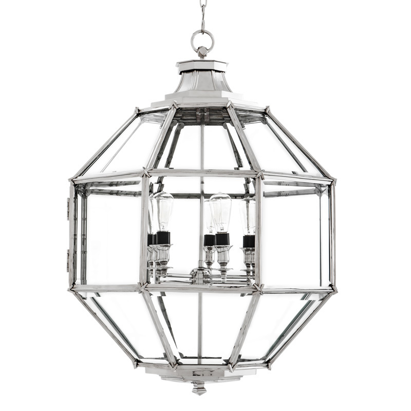 Фонарь Owen L от Eichholtz серебряный 109202 EICHHOLTZ ДИЗАЙНЕРСКИЕ, EICHHOLTZ 060609 Прозрачный  - Вид №5