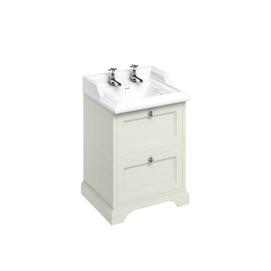 Burlington Отдельностоящий блок 65 с 2 ящиками и классической раковиной Classic Grey с 3-мя отверстиями под смеситель Раковина FF9G_B15 3TH  - Вид №8