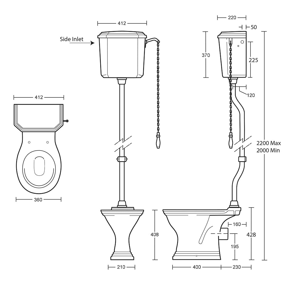 IMSR47 Цистерна высокого уровня и арматура Astoria Deco Astoria Deco Imperial  - Вид №2