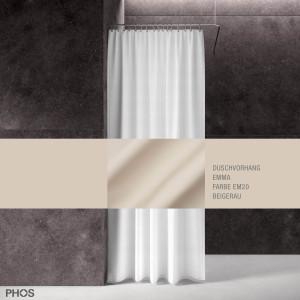 DV-EMMA200-140-EM20 Занавеска для душа эмма бежево-серая, длина 200 см, ширина 140 см. PHOS