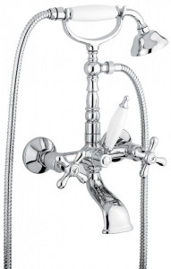 12611BC Смеситель Deco Old с ручным душем для ванной, цвет белый-хром