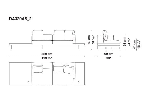 3-местный тканевый диван с полуостровом B&B Italia док ARCH-00061121 - Вид №131