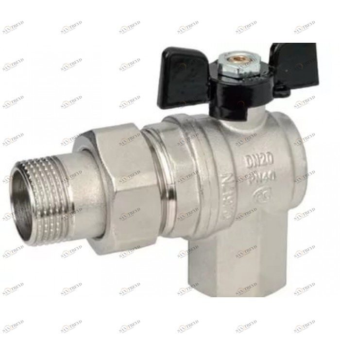 Шаровой кран Bugatti угловой 3/4 с американкой Royal Thermo sun-id-646003