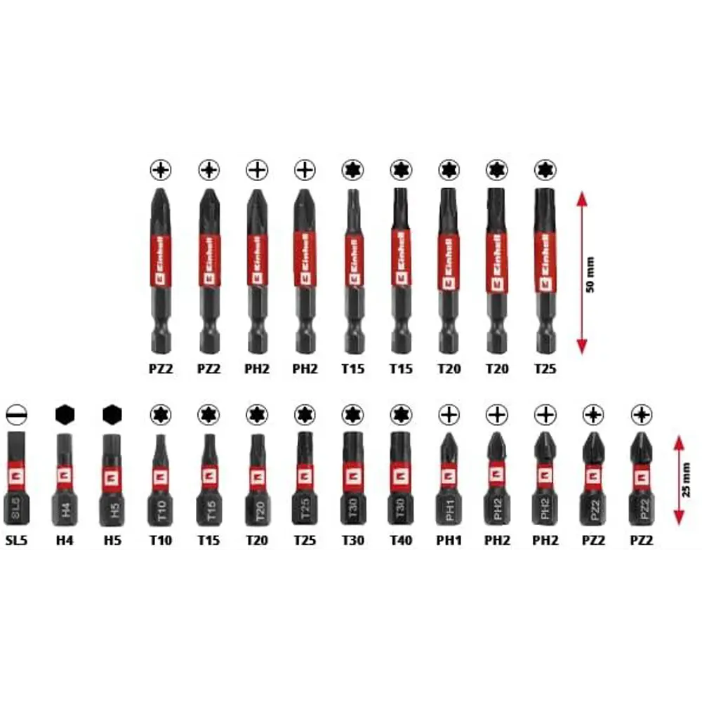 Профессиональный набор ударных бит Einhell S-Case 108703, 28 предметов 89420954 STLM-1572273 - Вид №2