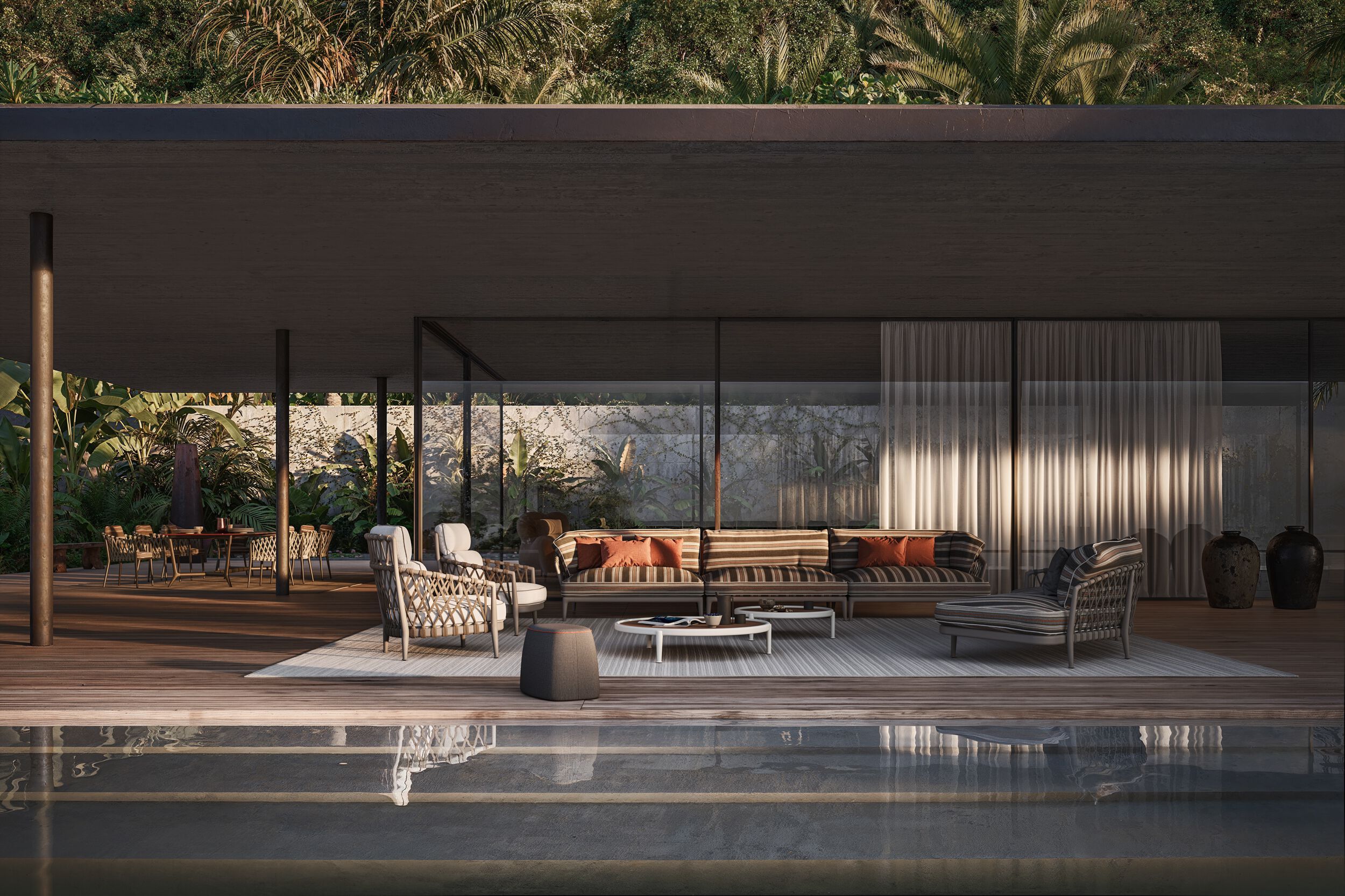 Тканевое садовое кресло с подлокотниками B&B Italia Outdoor ARCH-00070690 - Вид №1