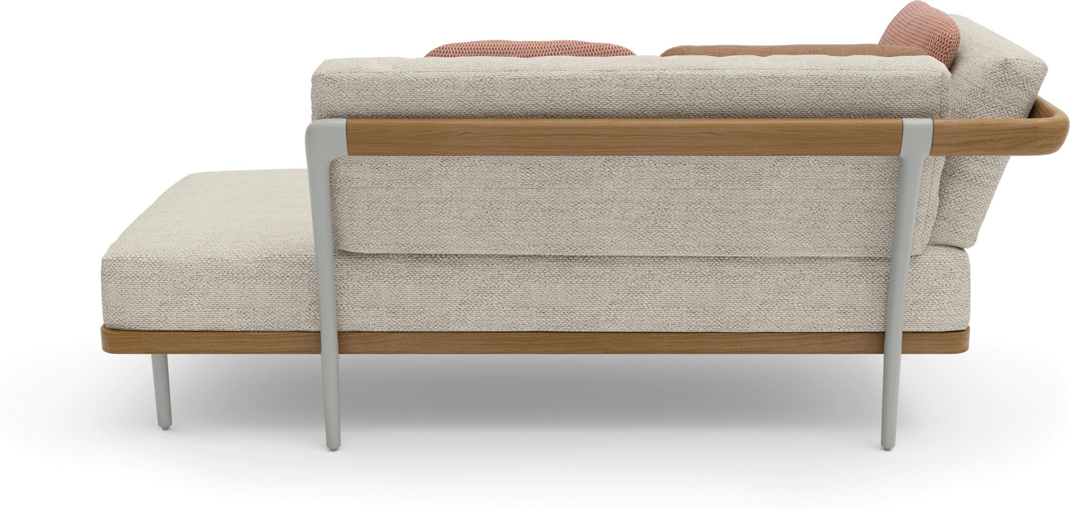 Левое угловое двойное крайнее сиденье кремень teak Manutti Flex MNST522 - Вид №1