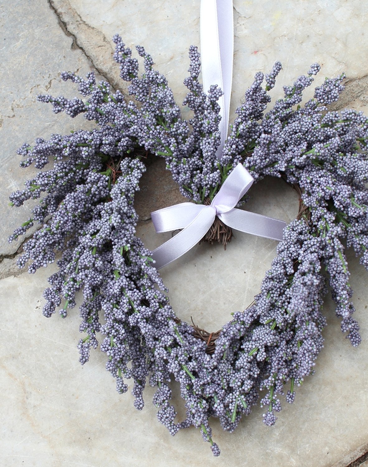 2924 225 a3 Сердце из искусственной лаванды, Ø 22 см, бледно-лиловое H-andreas  - Вид №5