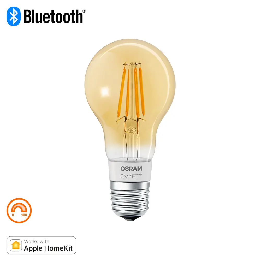 Лампа умная светодиодная Osram Smart Plus E27 220-240 В 5.5 Вт груша золотистая 600 лм, теплый белый свет LEDVANCE STLM-2207720 - Вид №2