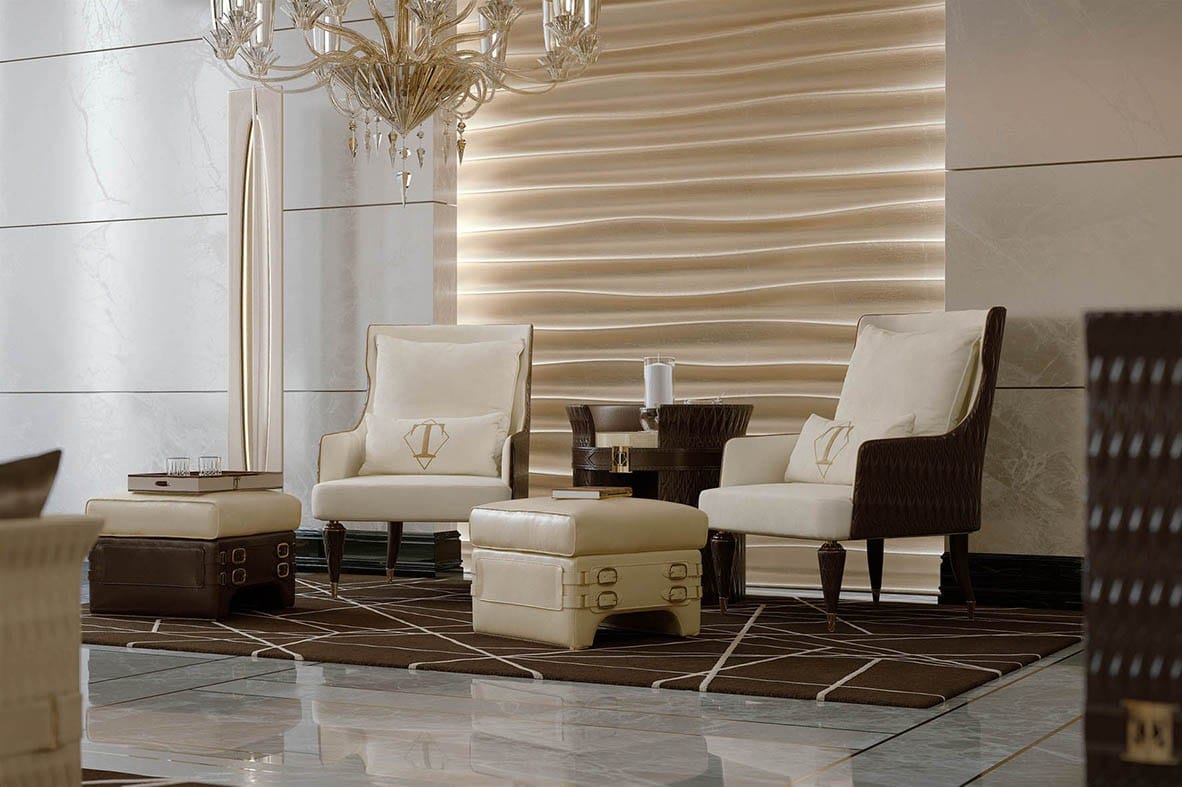 Кожаный квадратный пуф Turri номер три ARCH-00092046 - Вид №1