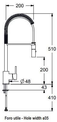 GUGLIELMI Кухонный смеситель, однорычажный, с вытяжным душем Semi-pro Fgos68933 - Вид №1