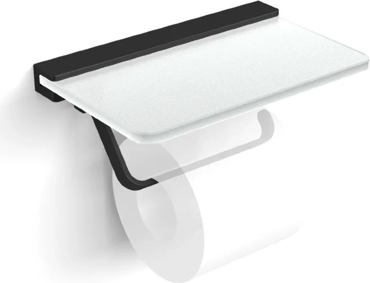 32041B-BP Бумагодержатель MELVIN VICO подвесной с полкой цвет черный матовый LANGBERGER VICO, MELVIN, BLACK EDITION - Вид №1