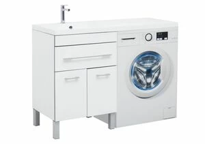 Тумба с раковиной Aquanet Верона 120 L белый (напольная, 1 ящик, 2 дверцы)