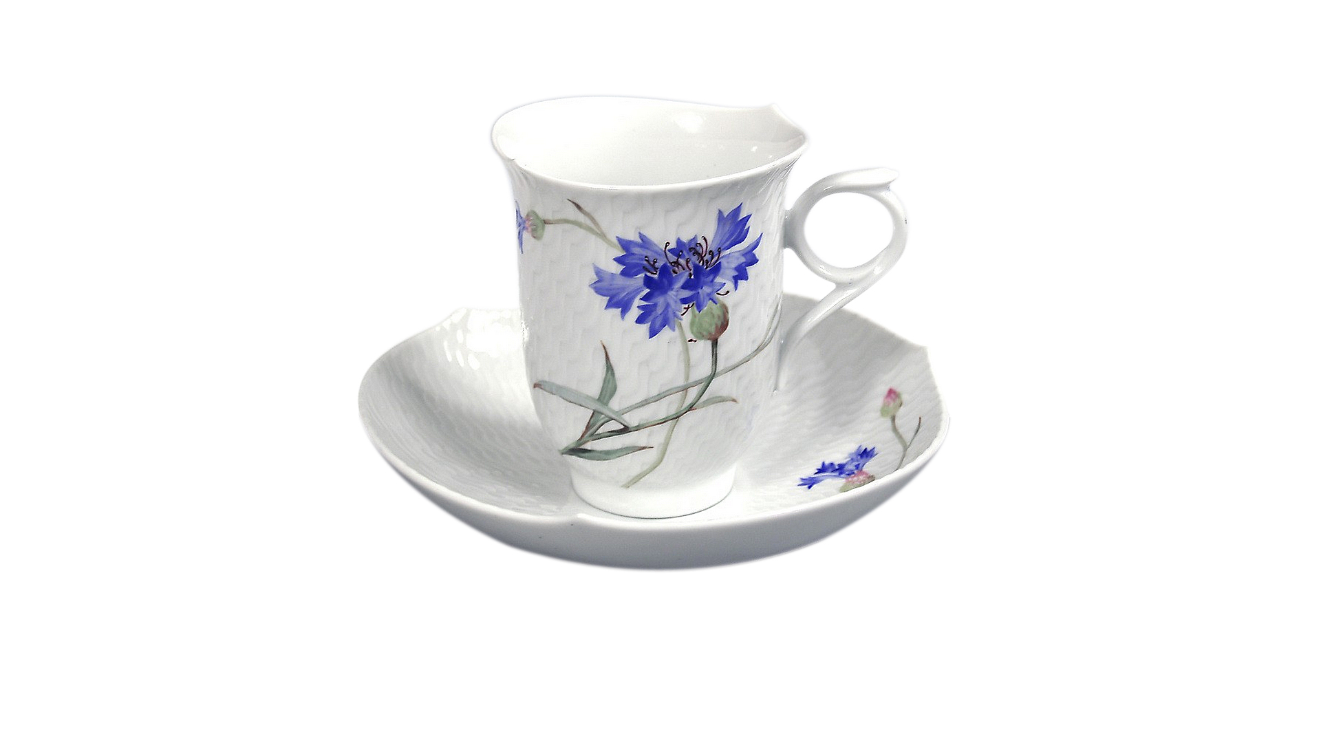 10526775 Meissen Сервиз кофейный 6/22 "Игра волн, рельеф, голубые васильки" Фарфор  - Вид №3