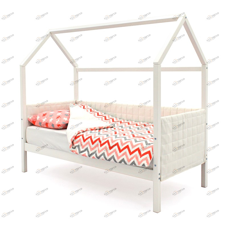 Детская кровать-домик мягкая белая Svogen БЕЛЬМАРКО  00-3873179 Белый Santreyd 