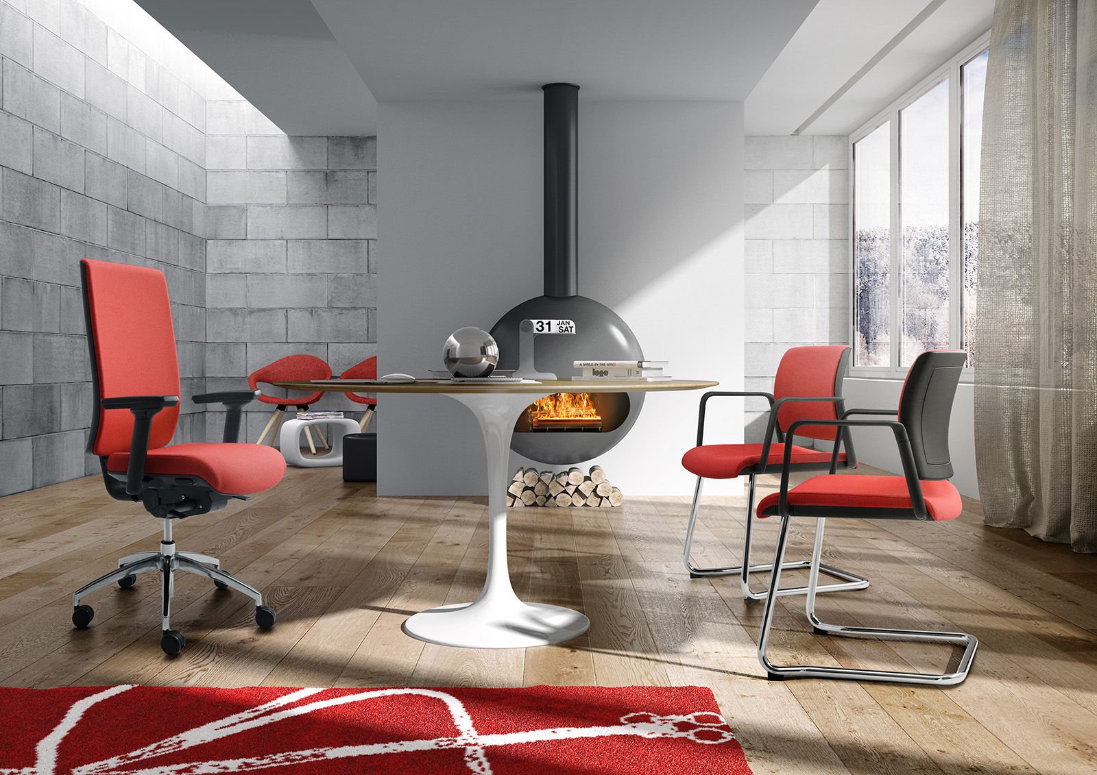 5 спиц ткань регулируемая высота операционный стул офис Leyform Wiki ARCH-00003226 - Вид №1