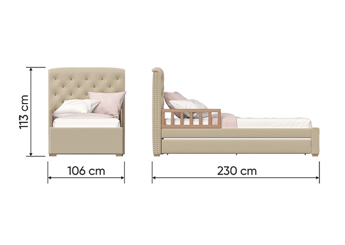 Кровать одноярусная бежевая Elit Soft ELLIPSE ELLIPSE ELIT 00-3951309 Бежевый Santreyd  - Вид №3