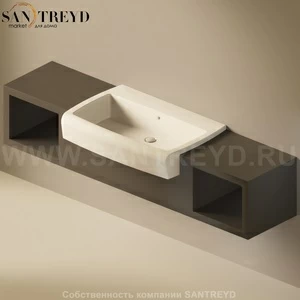 Flaminia UNA Консоль для раковины от 200 до 240 см с местом хранения черная UNA90V2.7006