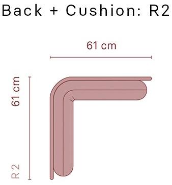 Momocca Модульная скамья со спинкой, обитая тканью Olga sun-id-1453689 - Вид №39