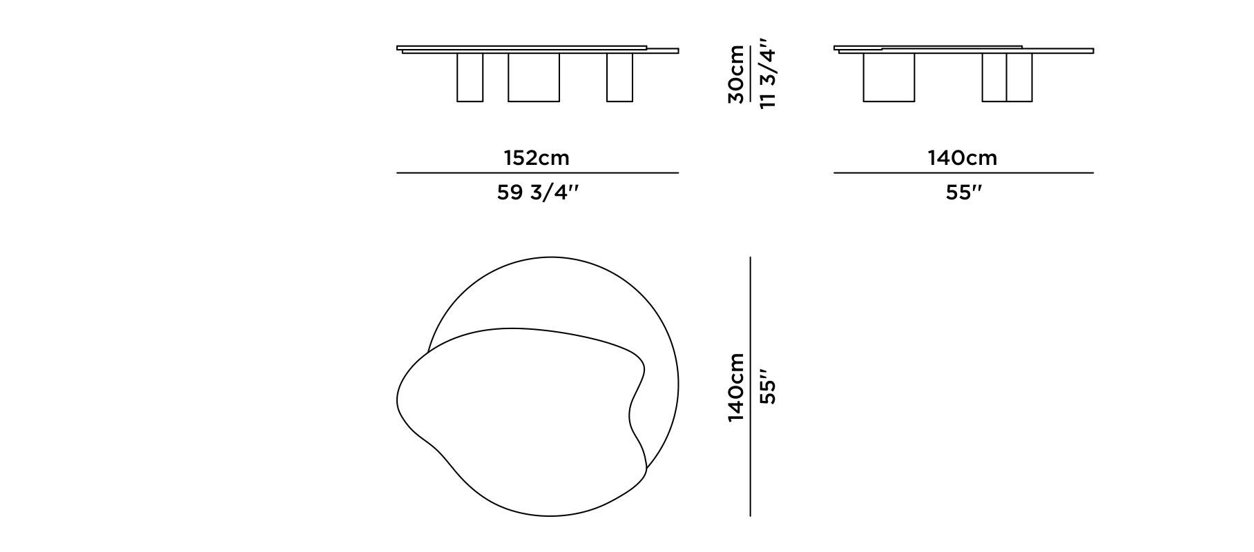 Низкий журнальный столик из гранита и дуба Патагонии Greenapple Bordeira ARCH-00052338 - Вид №11