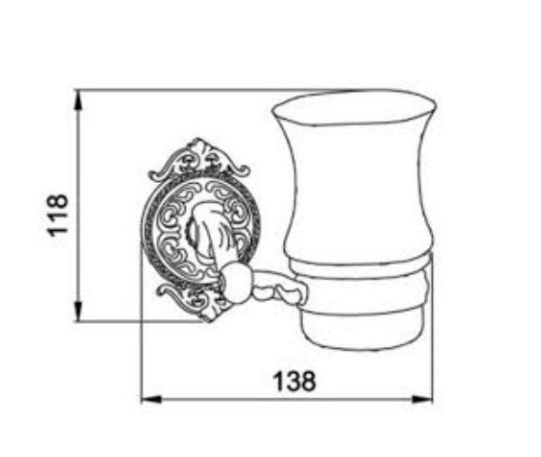 Стакан стекло к стене Hayta (Германия) 13905-1/GOLD sun-id-562243 - Вид №1