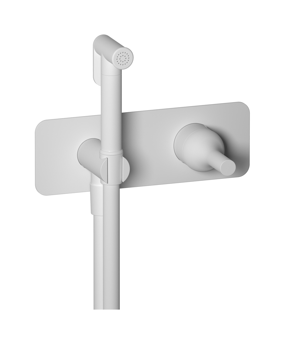 Внешние части гигенического душа со смесителем. WE ARE IB bi706bo Matt White Batlo