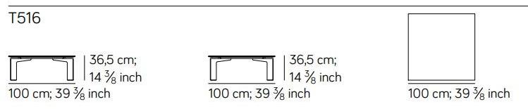 AMURA Квадратный мраморный журнальный столик Range Am093.t516 - Вид №3