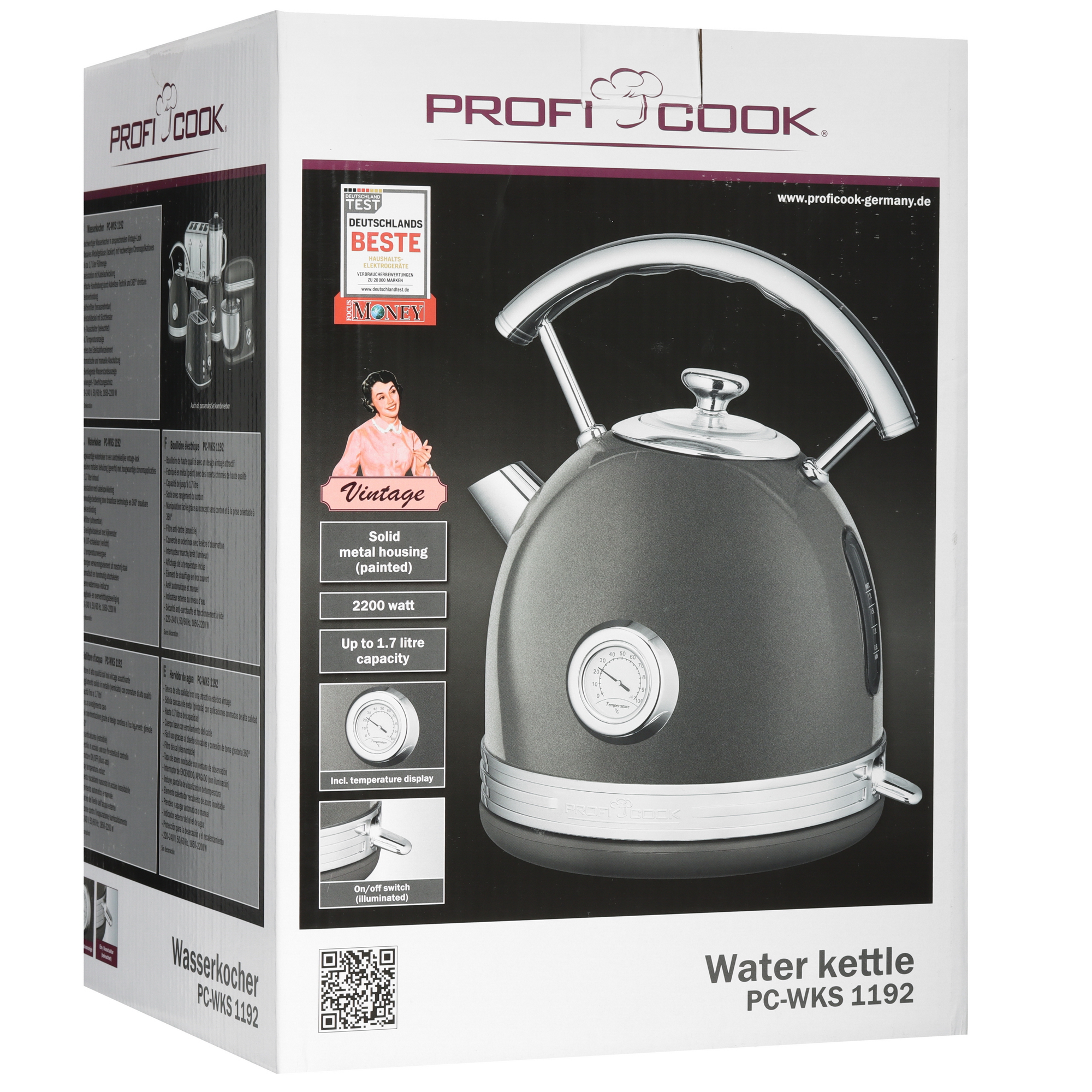8195387 Электрочайник Profi Cook PC-WKS 1192 серый ProfiCook STDN-0018924 - Вид №8
