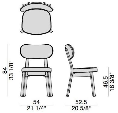 Porada Стул из ткани и массивный каркас из ясеня Twenty sun-id-1366463 - Вид №3