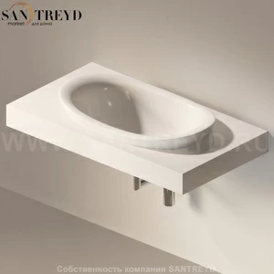 Flaminia IO e SI Столешница с отверстием под раковину белая IO75M1.9016