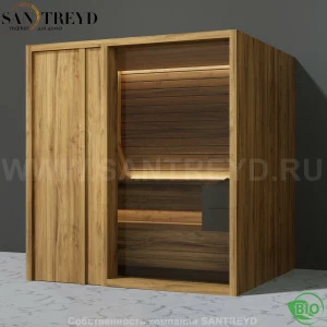 Effegibi YOKU.D80 BI.70200012 Био-сауна с левой дверью. Мощность: 9 кВт макс. Размеры: длина 202 см, ширина 180 см. Отделка: термообработанное дерево