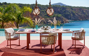 Алюминиевый садовый стол с порошковым покрытием с бетонной столешницей