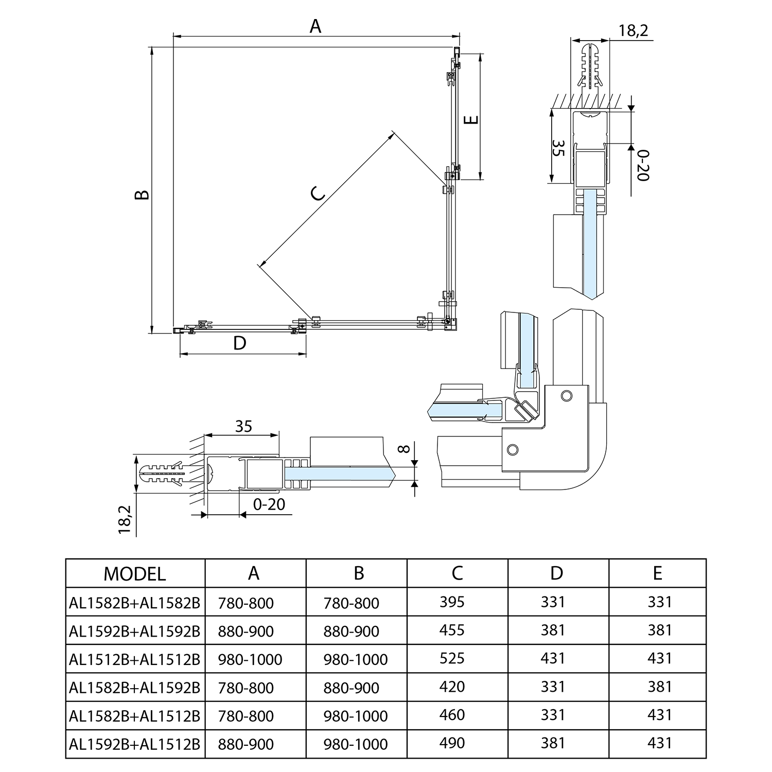 AL1592BAL1592B Polysan Ширмы для душа ALTIS LINE  - Вид №2