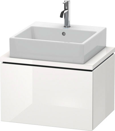 LC580004040 Тумбочка для компактной консоли L-Cube #LC5800 620 x 477 мм Черный глянцевый лак Duravit - Вид №2
