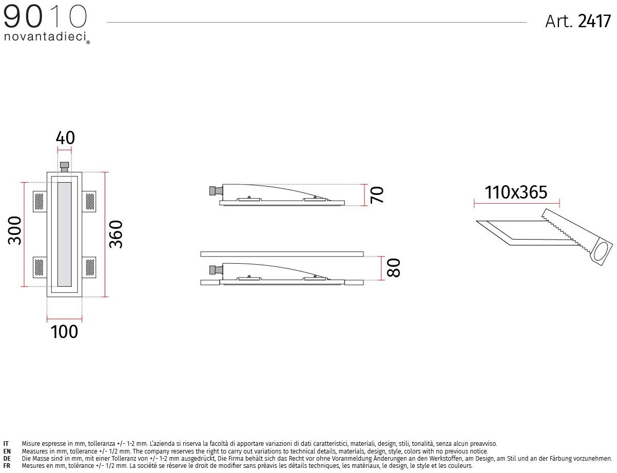 9010 novantadieci Встраиваемый настенный светильник из cristaly®  2417  - Вид №2