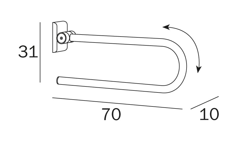 Складная U-образная ручка для ванной комнаты для туалета INDA® комфорт ARCH-00108454 - Вид №1