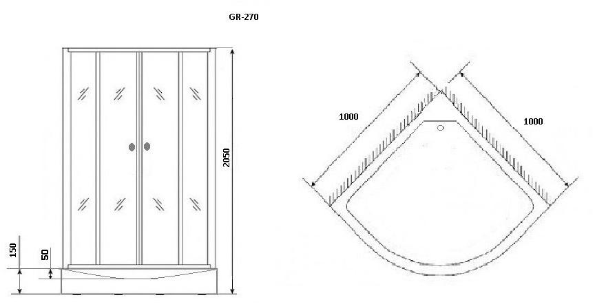 Душевая кабина GROSSMAN GR270 (100*100*205)  - Вид №6